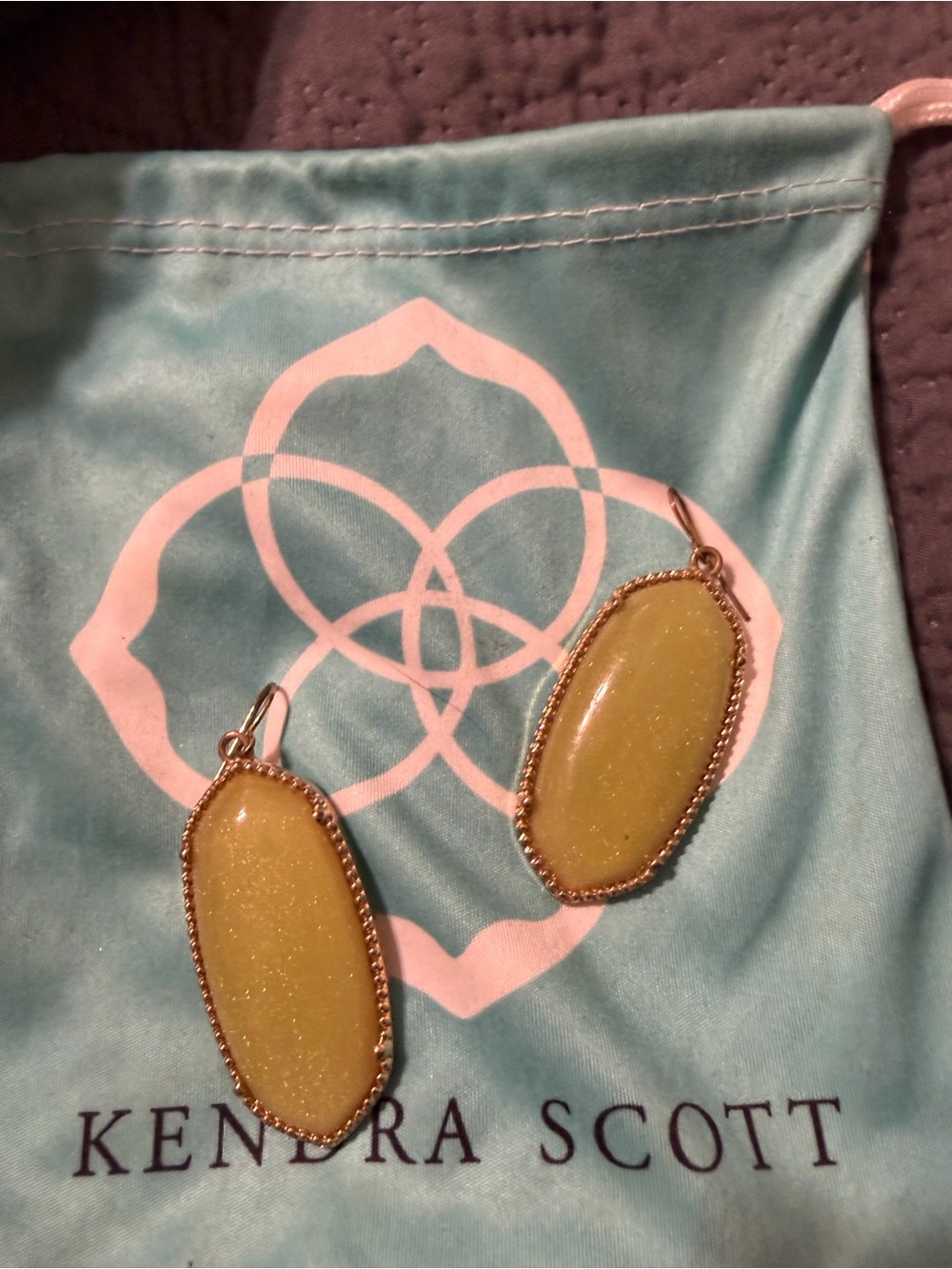 Kendra Scott Yellow Gold Elle Drop Earrings - Picture 6 of 8
